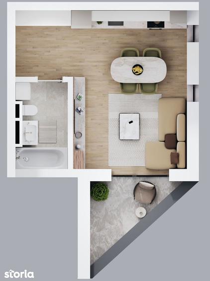 Comision 0% Apartament 1 camera Dumbravita 30,8 mp utili - 4