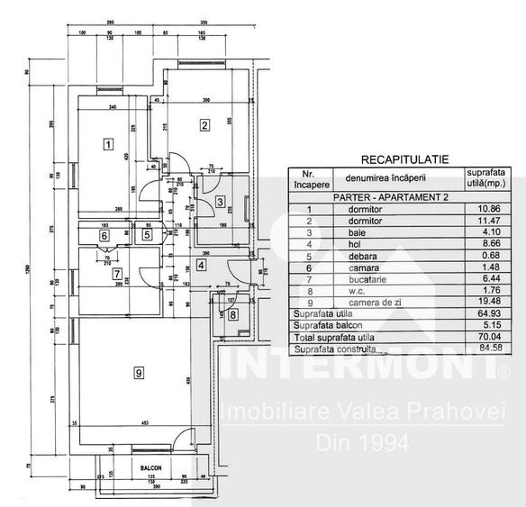 Apartament cu 3 camere în Central