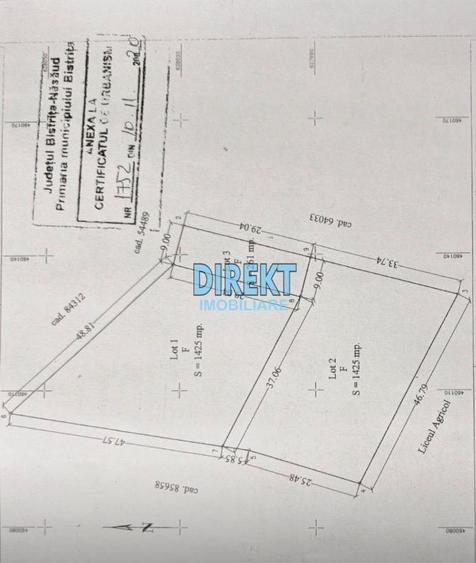 Teren Construcții intravilan de 1425 mp, în Exterior Vest