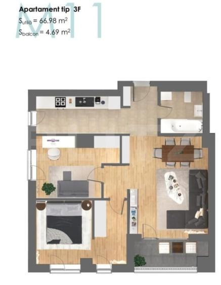 Apartament cu 3 camere decomandat în Circumvalațiunii