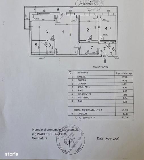 Apartament cu 3 camere în Tei
