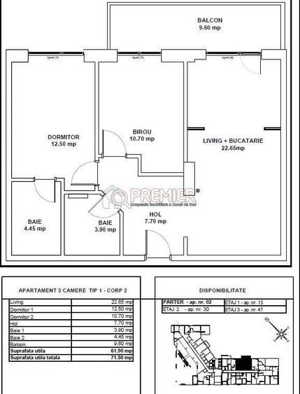 Apartament cu 3 camere în Metalurgiei