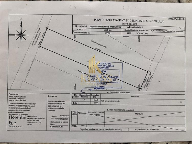Teren Construcții intravilan de 5005 mp, în Voluntari