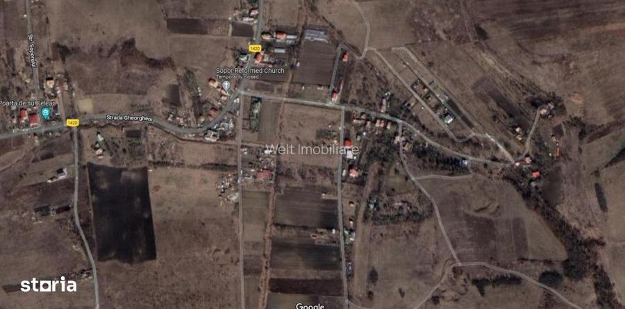 Teren situat in intravilan, suprafata 857 mp, front 21, Sopor, nu nece