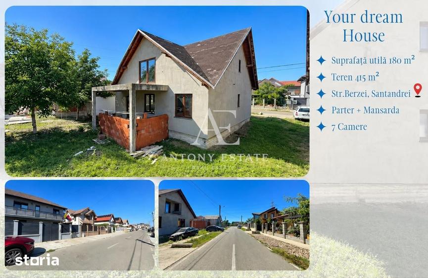 Casă cu 7 camere cu Teren 415 Mp în Sântandrei