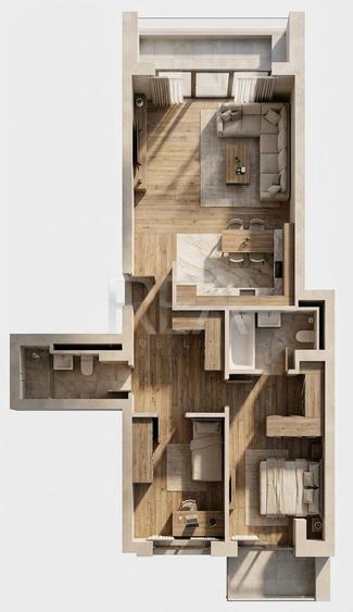 Apartament cu 3 camere decomandat în Universitate