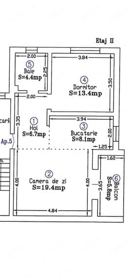 Apartament cu 2 camere semidecomandat în Moșnița Nouă