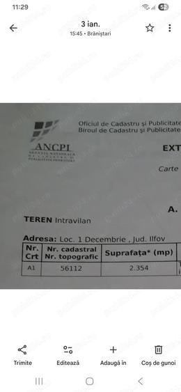 Teren de 2300 mp, în 1 Decembrie
