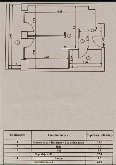 Apartament cu 2 camere decomandat în Tudor Vladimirescu