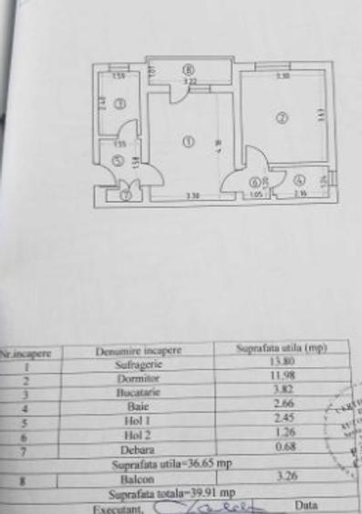 Apartament cu 2 camere semidecomandat în Gara