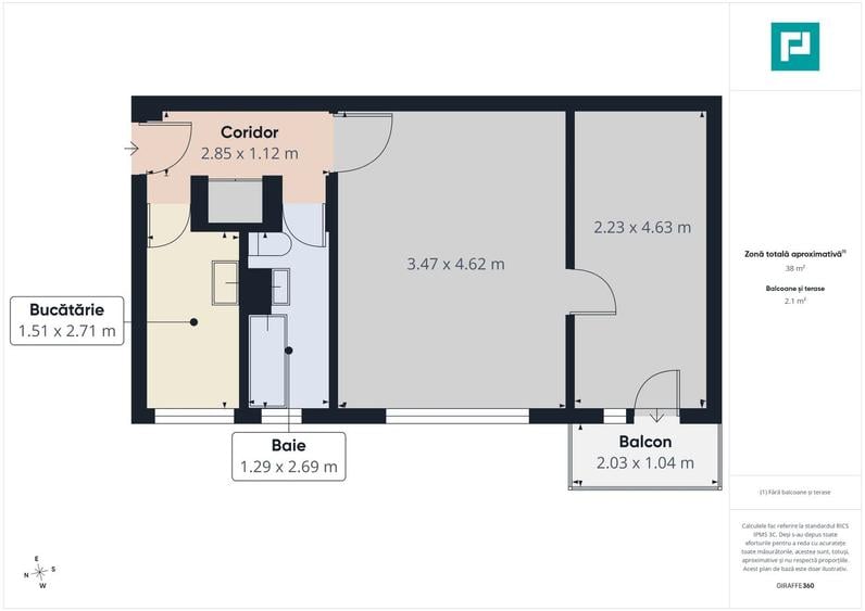 Apartament cu 2 camere în Ultracentral