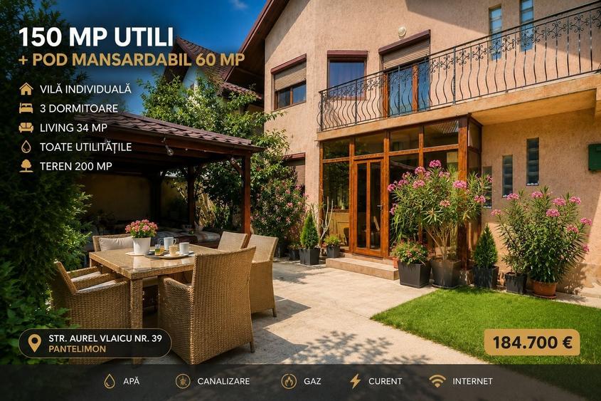 Casă individuală cu 4 camere cu Canalizare în Central