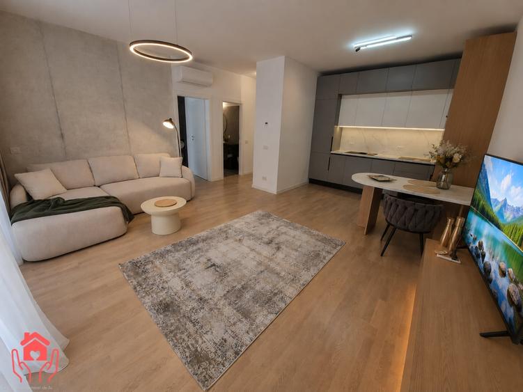 Apartament cu 2 camere semidecomandat, mobilat în Băneasa