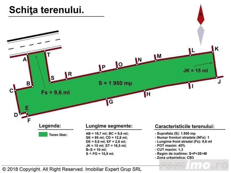 Teren de 1950 mp, în Giurgiului