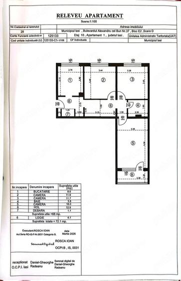 Apartament cu 3 camere decomandat în Alexandru cel Bun