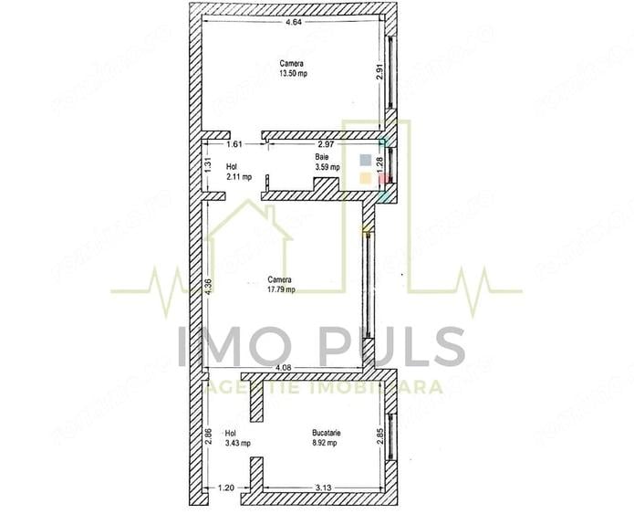Apartament cu 2 camere semidecomandat în P-ța Unirii