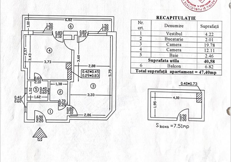 Apartament cu 2 camere semidecomandat, mobilat în Dacia