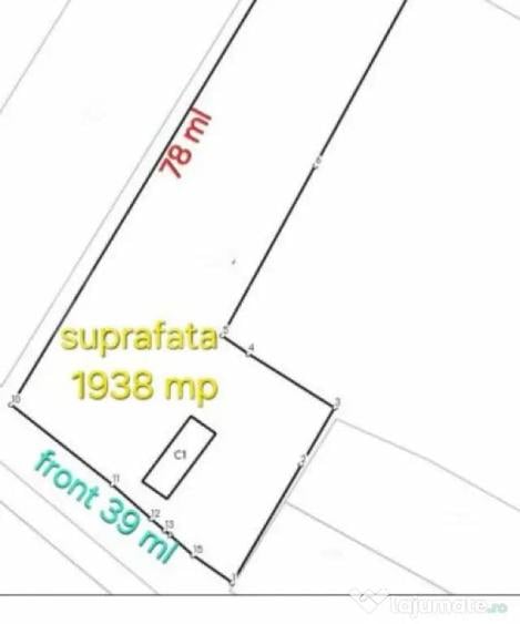 Casă cu 2 camere cu Teren 1938 Mp în Central