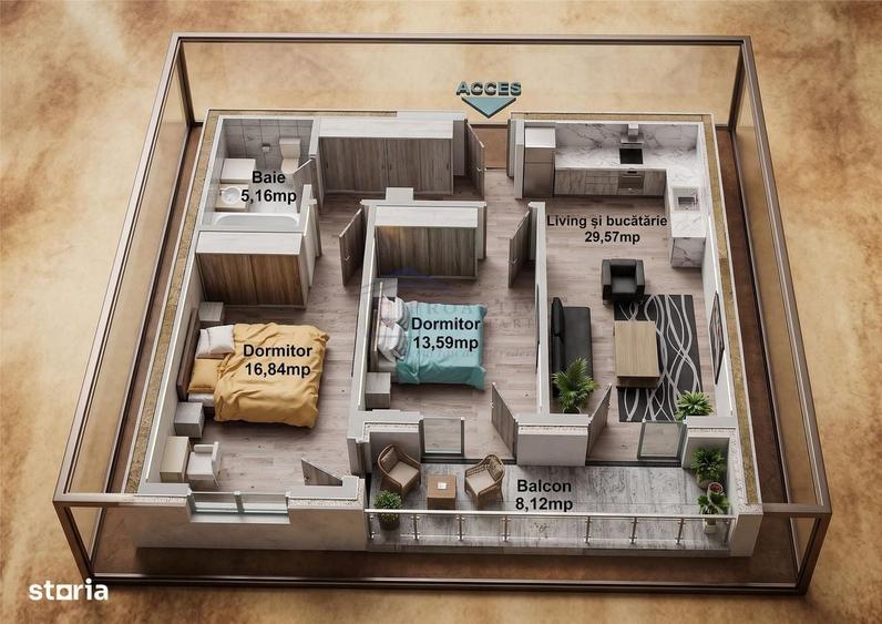 Proiect bloc nou | 3 camere | Centru | 3c-4677 - 4
