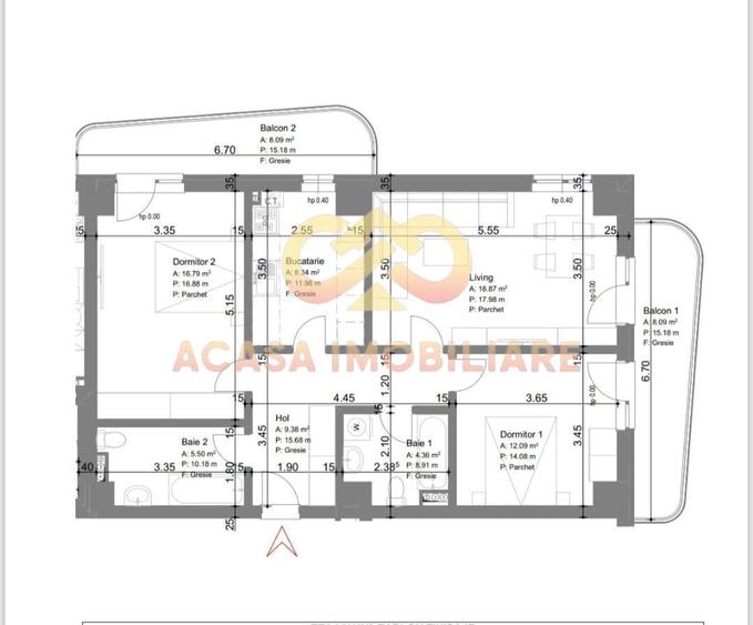 Apartament cu 3 camere decomandat în Tomești