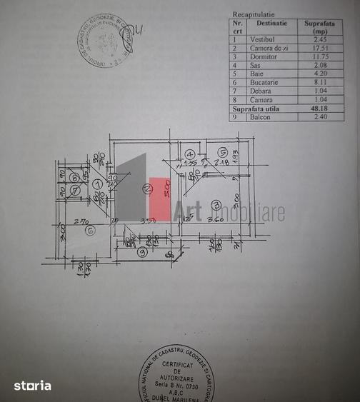 Apartament cu 2 camere semidecomandat în Moșilor