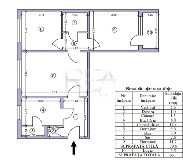 Apartament cu 3 camere semidecomandat în Drumul Taberei