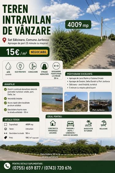 Teren de 4009 mp, în Sălcioara