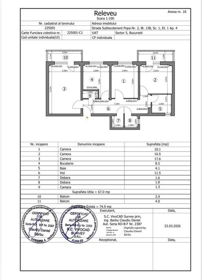Apartament cu 3 camere decomandat, mobilat în Rahova