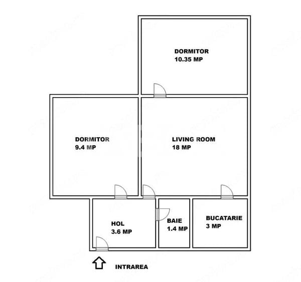 Apartament cu 3 camere semidecomandat în Țiglari