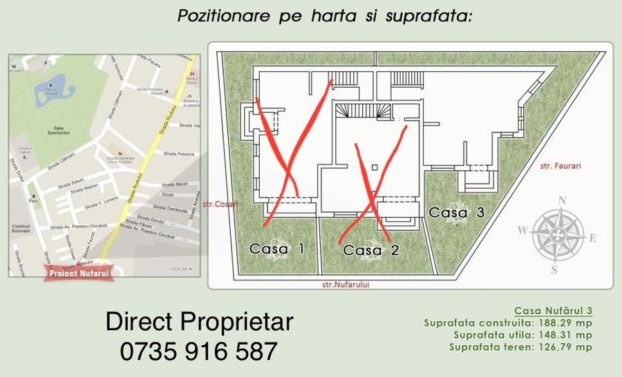 Casă cu 3 camere în Central