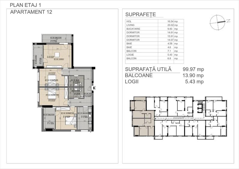 Apartament cu 4 camere în Progresul