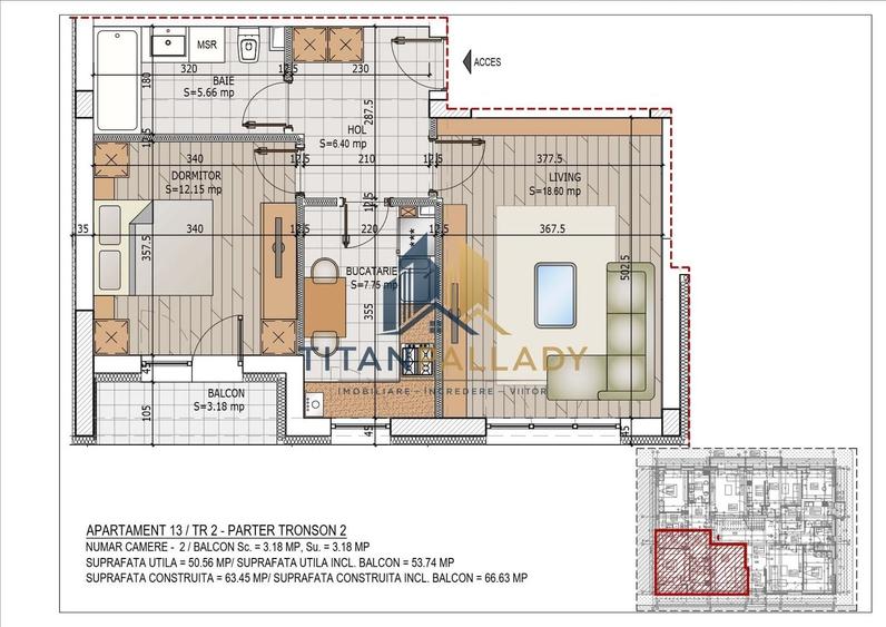 Apartament cu 2 camere decomandat în Theodor Pallady
