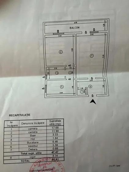 Apartament cu 2 camere decomandat în Alexandru cel Bun