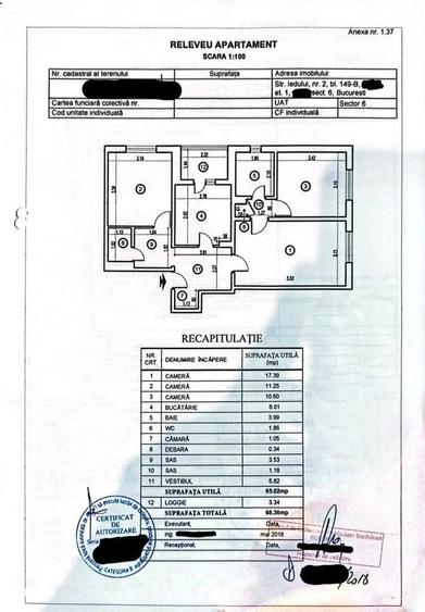 Apartament cu 3 camere semidecomandat în Păcii