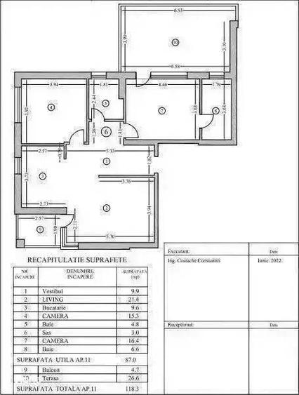 Apartament 3 camere Finisat Lux Finalizat 2 min Metrou Unirii Horoscop - 12