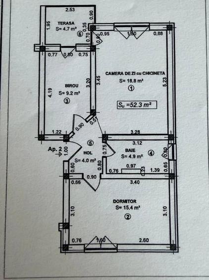 Apartament cu 3 camere în Moșnița Nouă