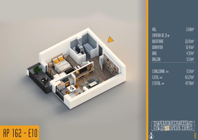 Apartament cu 2 camere decomandat în Liviu Rebreanu