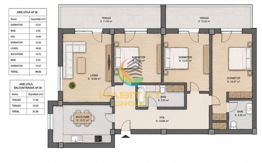 Apartament cu 4 camere decomandat în Titan