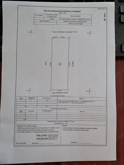 Teren intravilan-911 mp-Schela,Galati-utilitati langa teren-19,5 euro mp - 1