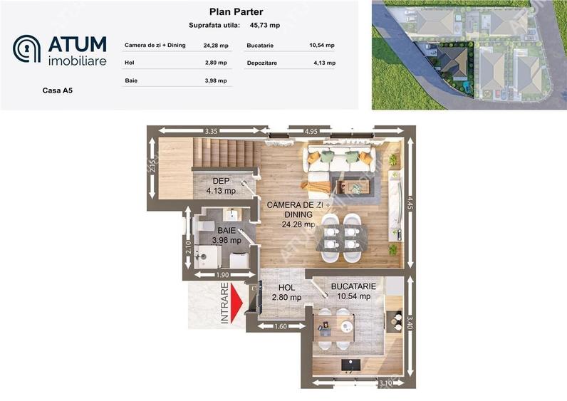 Casa individuala complet finisata 3 camere si 290 mp teren - 2