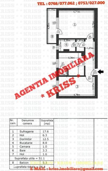 Apartament cu 2 camere decomandat în Trivale
