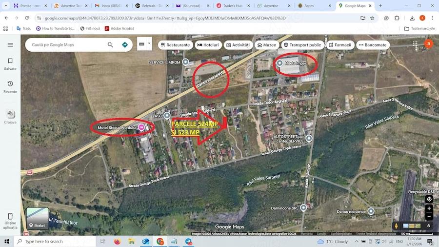 Teren de 523 mp, în Nord
