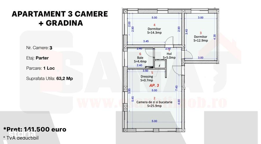 Apartament cu 2 camere în Central