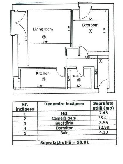 Apartament cu 2 camere, mobilat în Domenii