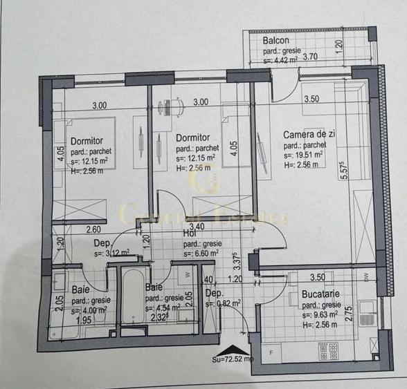 Apartament cu 3 camere în Tractorul