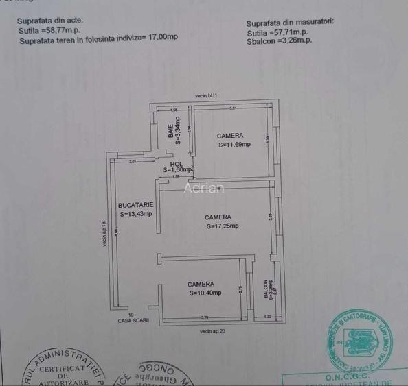 Apartament 3 camere, 58 mp + balcon, confort 1 | Far-bulevard| Centrala termica gaz + 2 AC | Izolatie noua