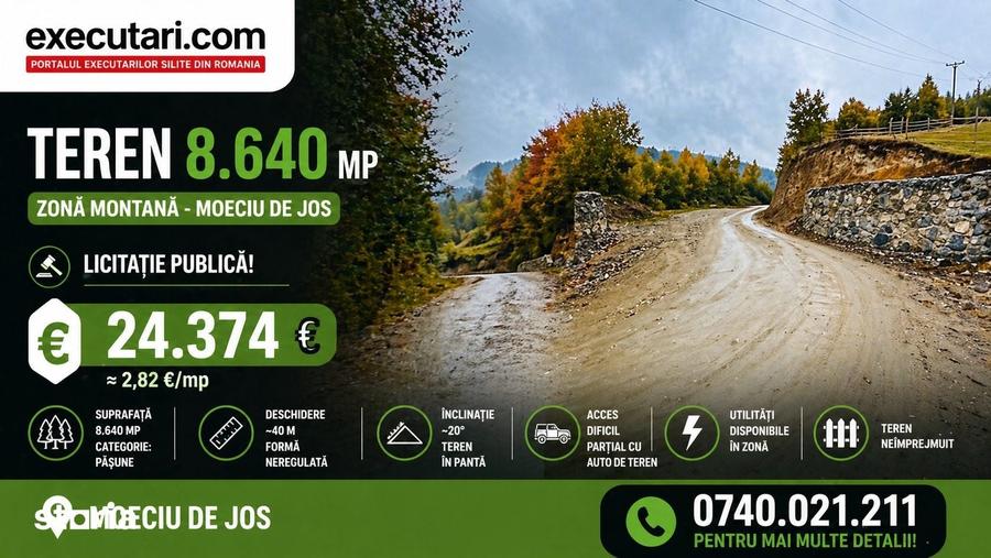 Teren de 8640 mp, în Moieciu