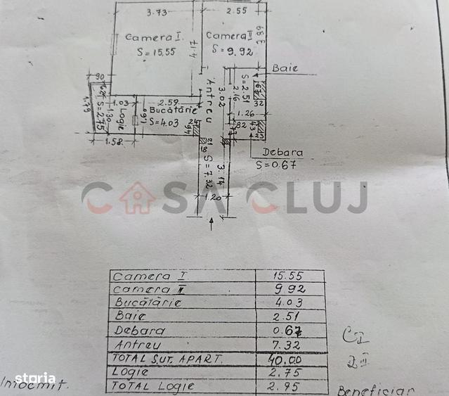Apartament cu 2 camere decomandat în Sud