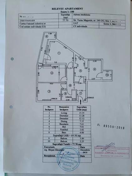 Apartament cu 3 camere în Apărătorii Patriei