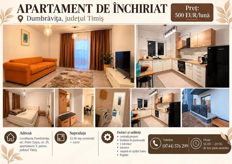 Apartament cu 2 camere decomandat în Dumbrăvița